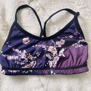 Ink n Burn sports bra- purple cherry blossom